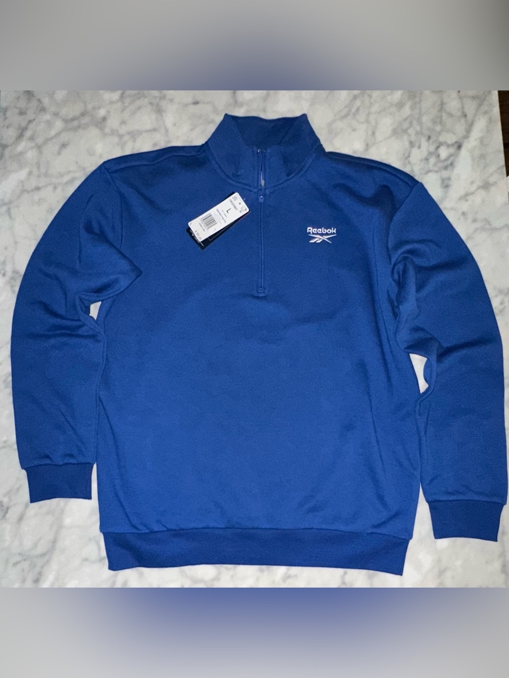 Reebok Men’s Royal Blue Half-Zip Pullover Sweatshirt